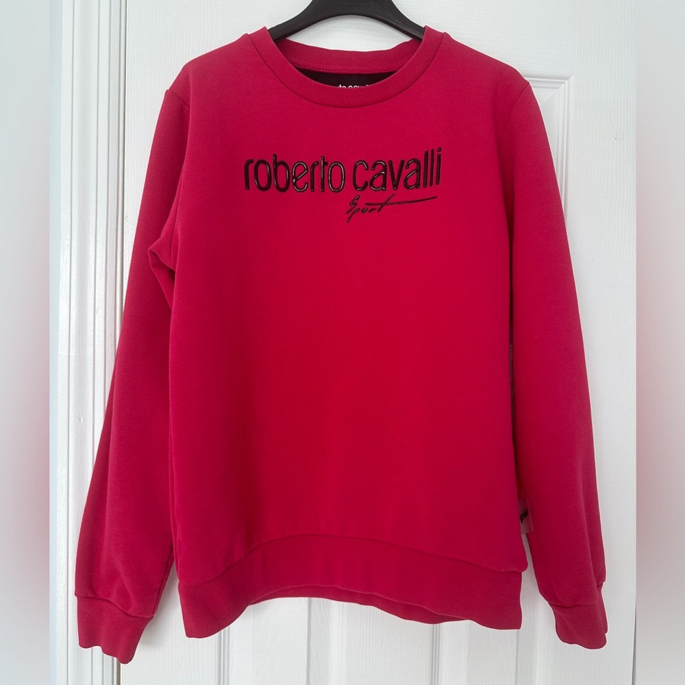 Roberto Cavalli sweatshirt size S red cotton